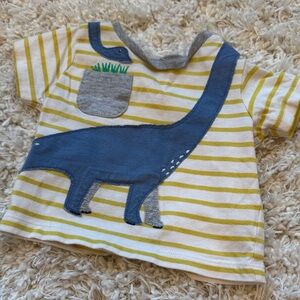 +BABY BODEN+ Striped Dinosaur Kids Shirt
